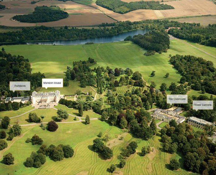 Luton Hoo Hotel, Golf And Spa Luton (Bedfordshire) Exterior foto Aerial view of the estate